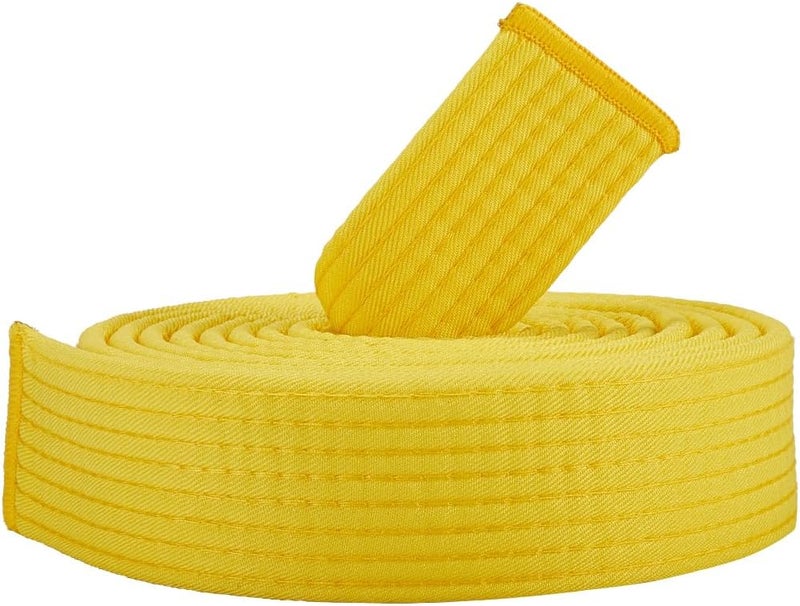 CREATCABIN Yellow Taekwondo Belt Polyester Martial Arts Belt Judo Karate TKD Aikido Uniform Belt with Ranking Long Soft Universal Fit Belts Jiu Jitsu for Men Women Adult Perfomance Accessories 9.18ft - Image 1